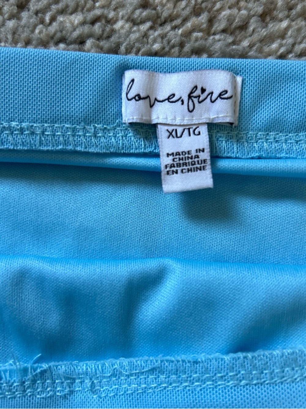 love, Fire Light Blue Midi Skirt with Ruffle Seam Detail - Picture 3 of 6